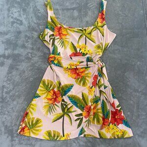 Bar III‎ Tropical Dress|Faux Wrap| Women's Plus Size 0X